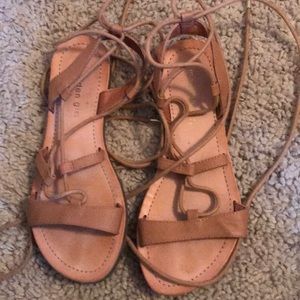 Light tan leather sandals. Madden Girl.